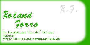 roland forro business card